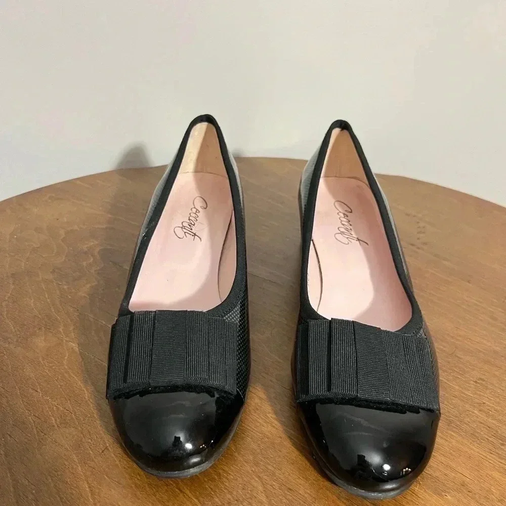 Ceccanti Black and Grey Patent Leather Dress‎ shoes Size 9
